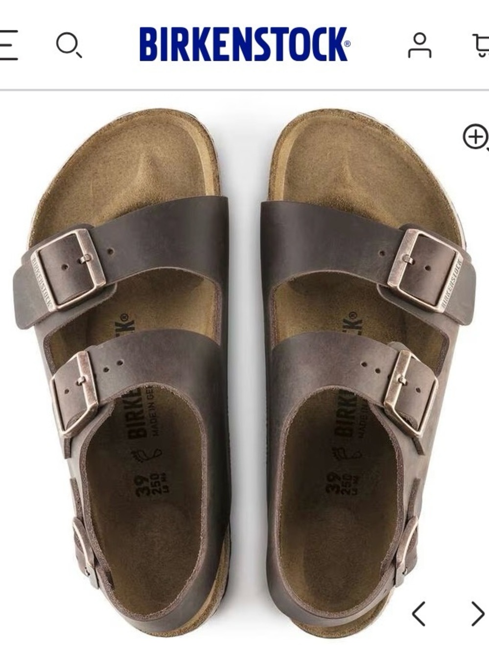 Birkenstock Milano Habana Women’s Sandals Sz 39